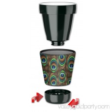 Mugzie 12-Ounce Low Ball Tumbler Drink Cup with Removable Insulated Wetsuit Cover - Peacock Feathers